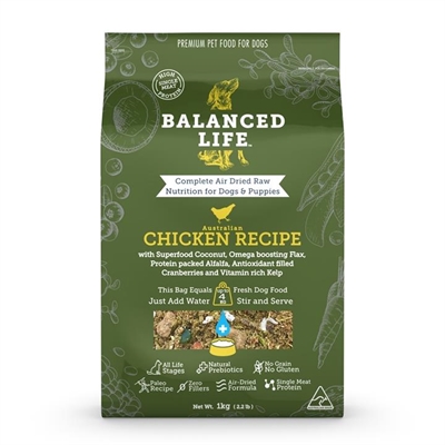 Balanced Life Air Dried Single Protein Dog Food - Chicken 200g