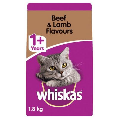 Whiskas 1 Plus Beef And Lamb Dry Cat Food 1.8kg