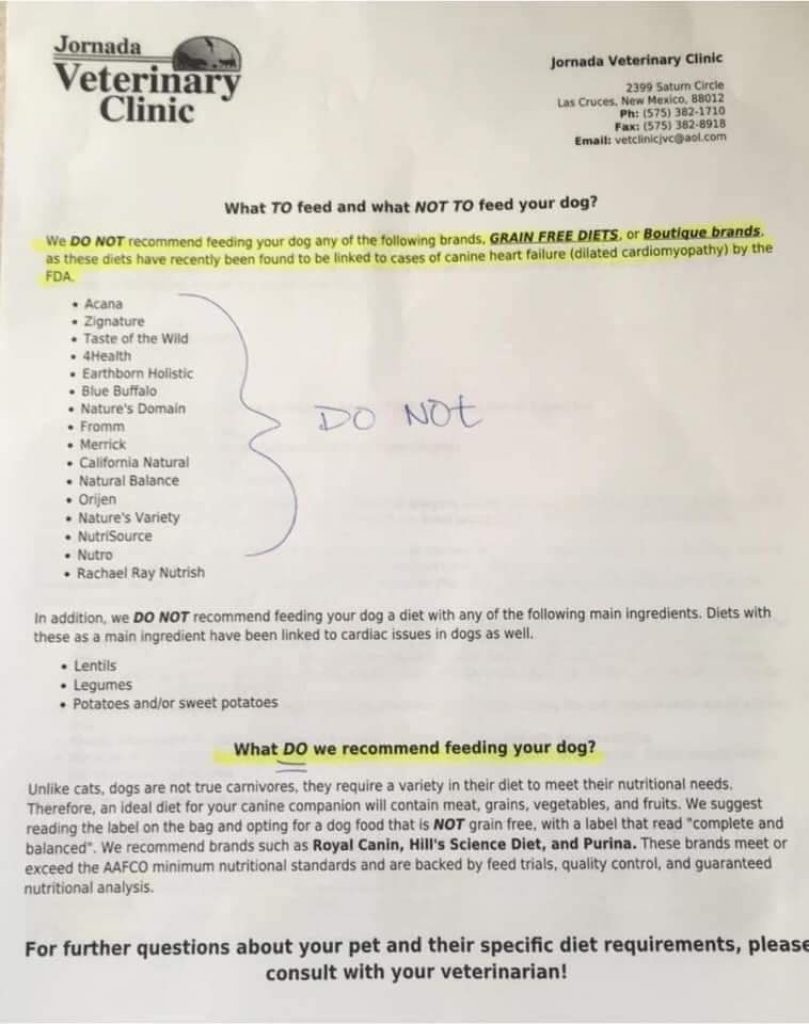 Jornada Veterinary Clinic dog food letter- What to feed and what not to feed your dog 2 Jornada Veterinary Clinic dog food letter- What to feed and what not to feed your dog