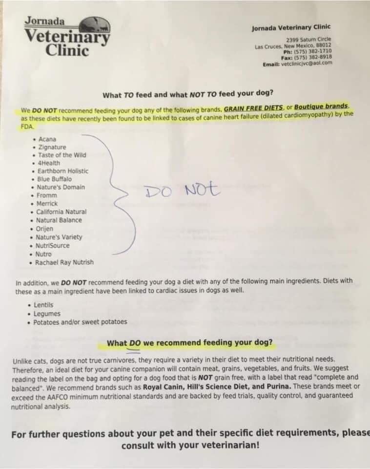 Jornada Veterinary Clinic dog food letter- What to feed and what not to feed your dog 1 Jornada Veterinary Clinic dog food letter- What to feed and what not to feed your dog