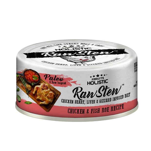 Absolute Holistic Raw Stew Cat Food Chicken And Fish Roe 24 X 80g