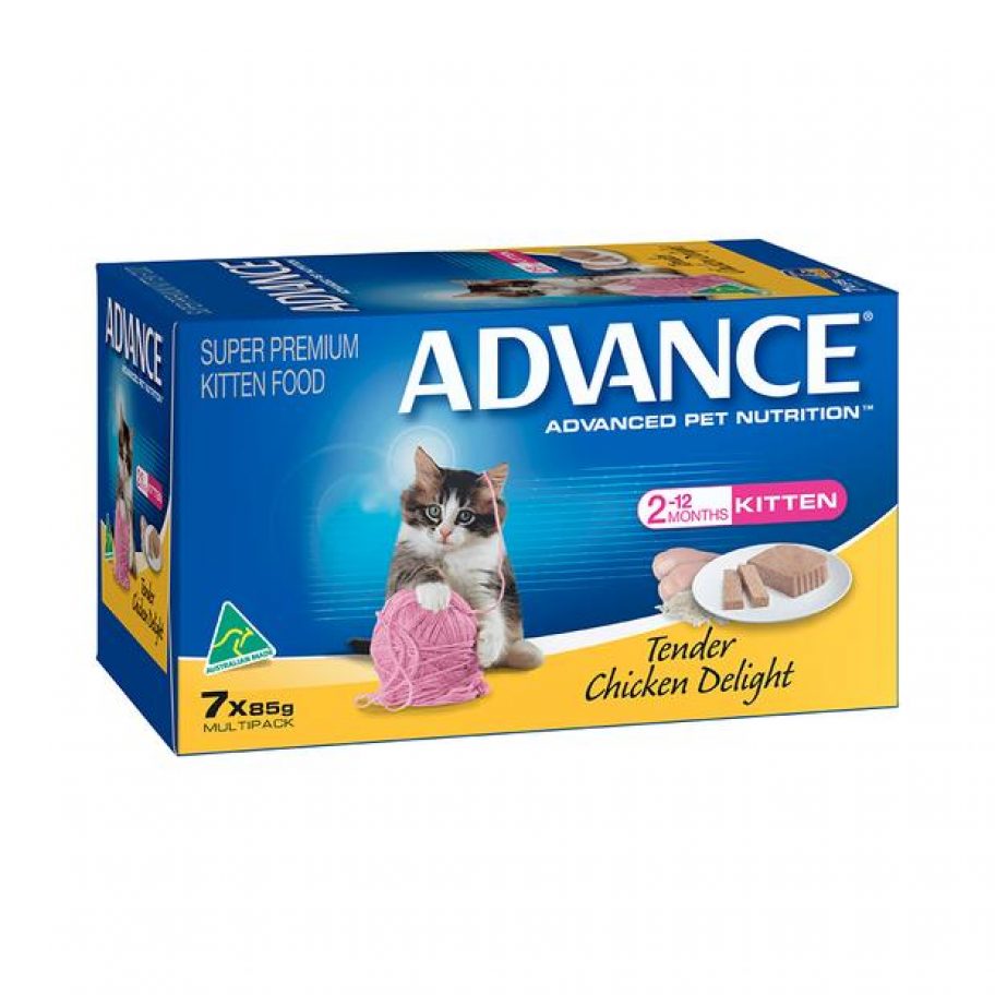Advance Kitten Tender Chicken Wet Cat Food Trays 7 X 85g Pet Food