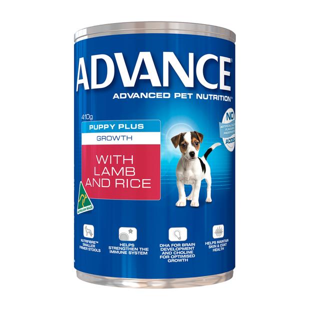 Advance Puppy Plus Growth Lamb And Rice Wet Dog Food Cans 12 X 410g