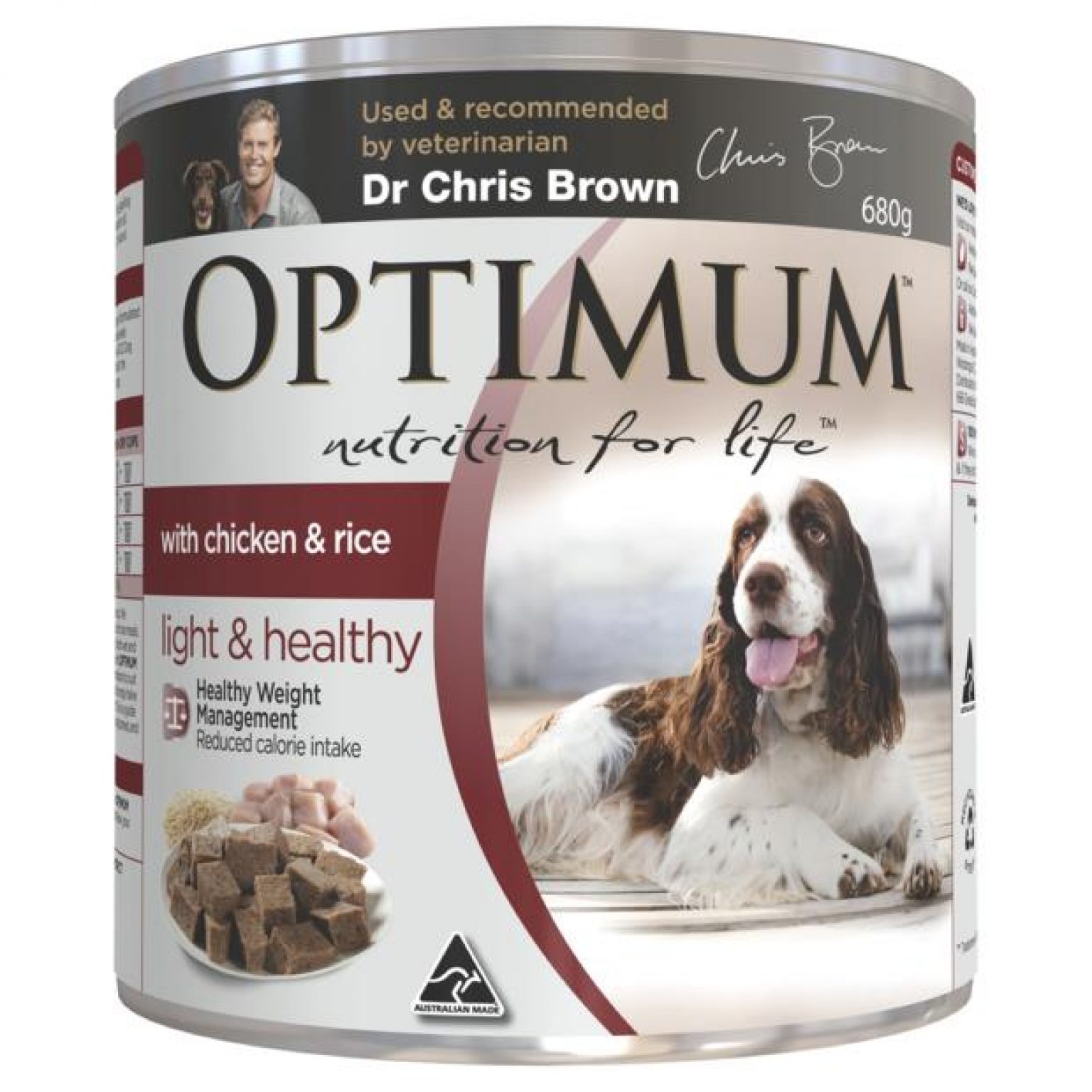 Optimum Adult Weight Management Chicken And Rice Cans Wet Dog Food 12 X