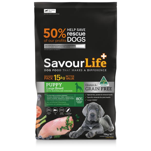 Savourlife Large Breed Puppy Grain Free Chicken Dry Dog Food 15kg Pet