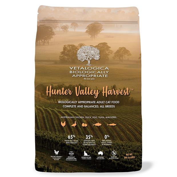 Vetalogica Biologically Appropriate Adult Hunter Valley Harvest Dry Cat Food 3kg Pet Food
