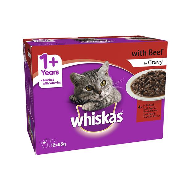 Whiskas Wet Cat Food Adult Beef Gravy 12 X 85g Pet Food Reviews (Australia)