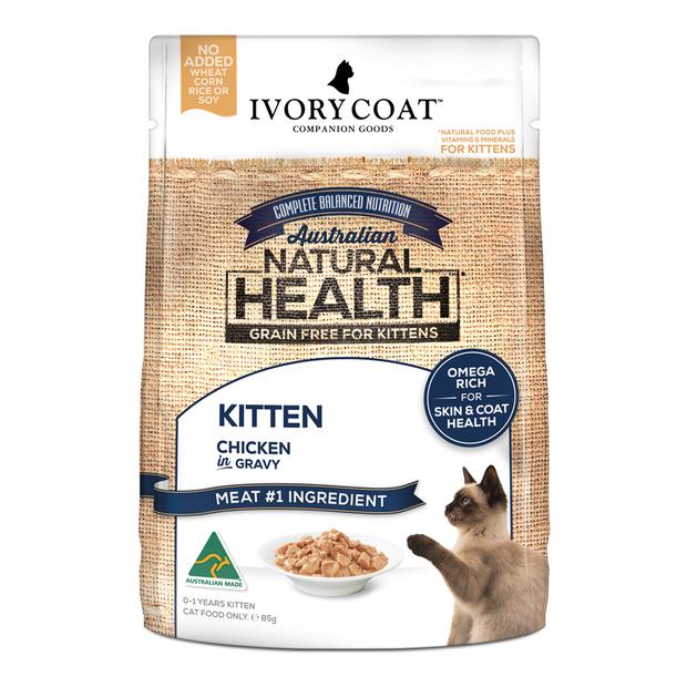 Ivory Coat Grain Free Wet Cat Food Kitten Chicken Gravy 12 X 85g Pet