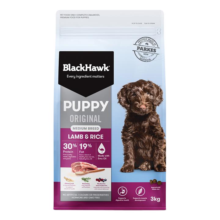 Black Hawk Puppy Original Medium Breed Lamb And Rice Dog Dry Food 20 Kg