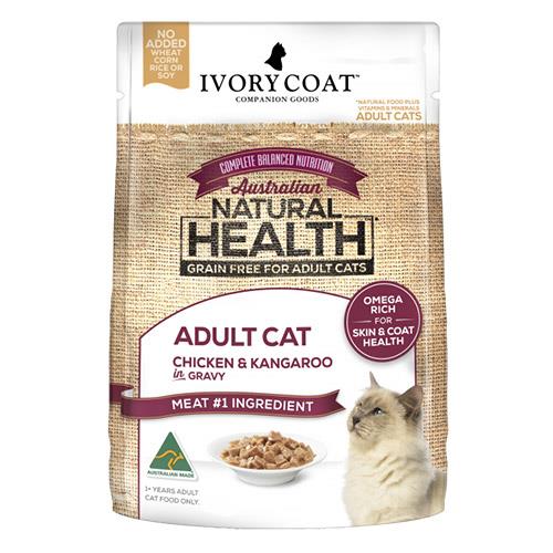 Ivory Coat Cat Adult Grain Free Chicken And Kangaroo In Gravy 85g X 12 Pouches 1 Pack