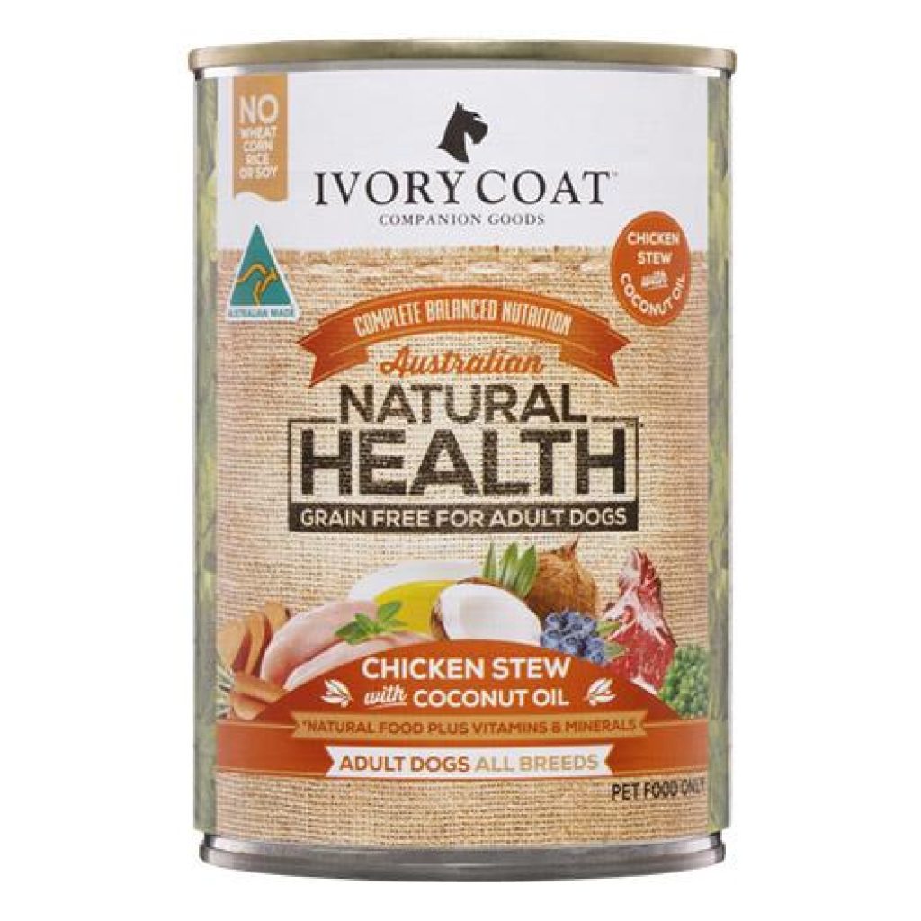 Ivory Coat Grain Free Adult Dog Canned Wet Food Chicken Stew 400g X 12