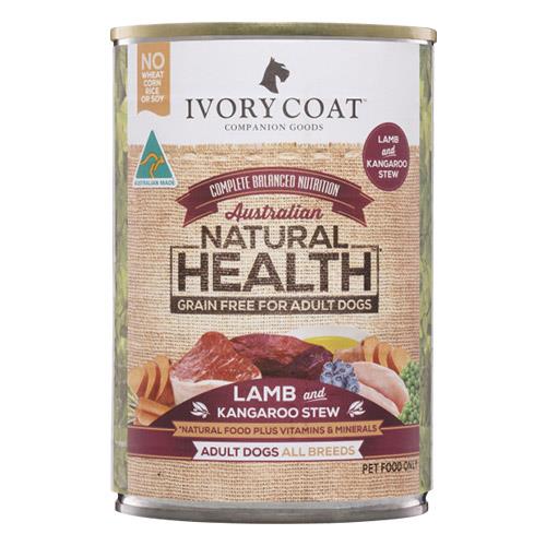 Ivory Coat Grain Free Adult Dog Canned Wet Food Lamb And Kangaroo Stew 400g X 12 Cans 1 Pack
