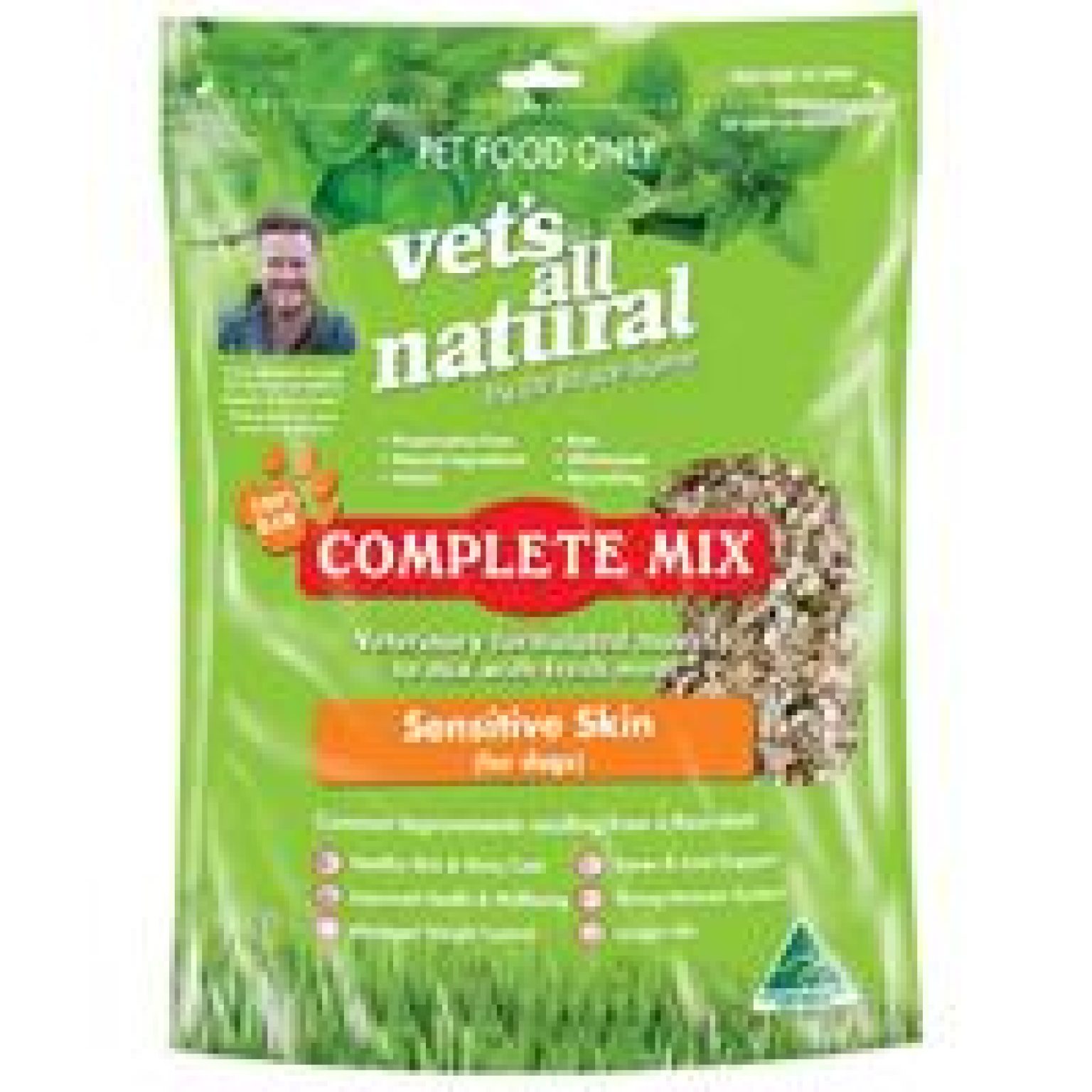 Vets All Natural Complete Mix Sensitive Skin Dog Dry Food 15 Kg Pet