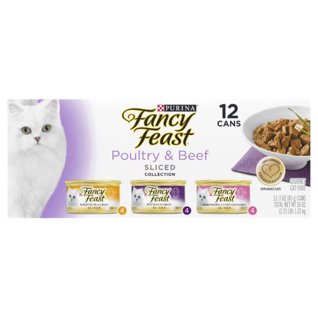 Fancy Feast Poultry And Beef Sliced Wet Cat Food 12 X 85g Pet Food