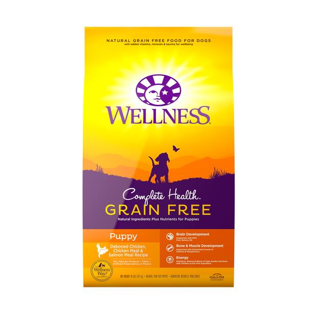 Wellness Complete Health Grain Free Chicken And Salmon Meal Puppy Dry ...