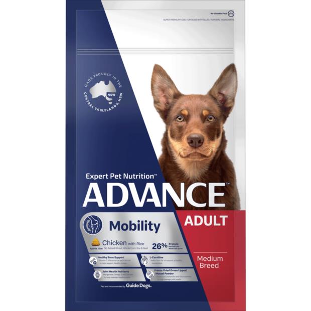 Advance Mobility Medium Breed Chicken Dry Dog Food 26kg Pet Food