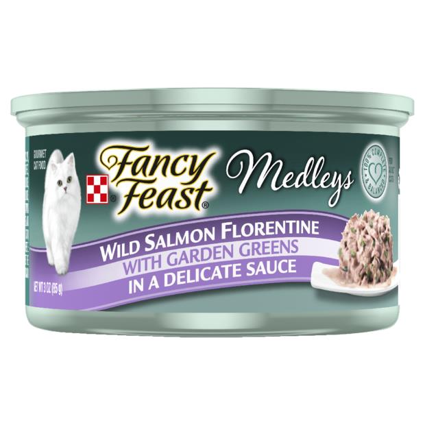 Fancy Feast Medleys Wild Salmon Florentine Wet Cat Food 24 X 85g Pet