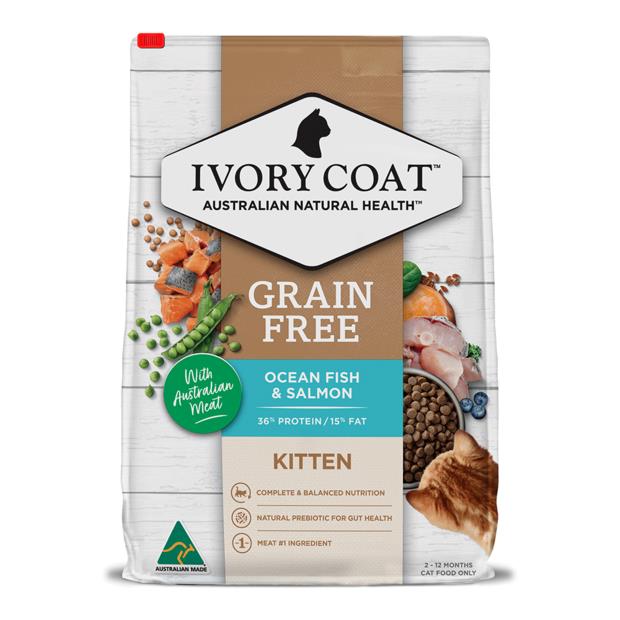 Ivory Coat Grain Free Dry Cat Food Kitten Ocean Fish And Salmon 4kg