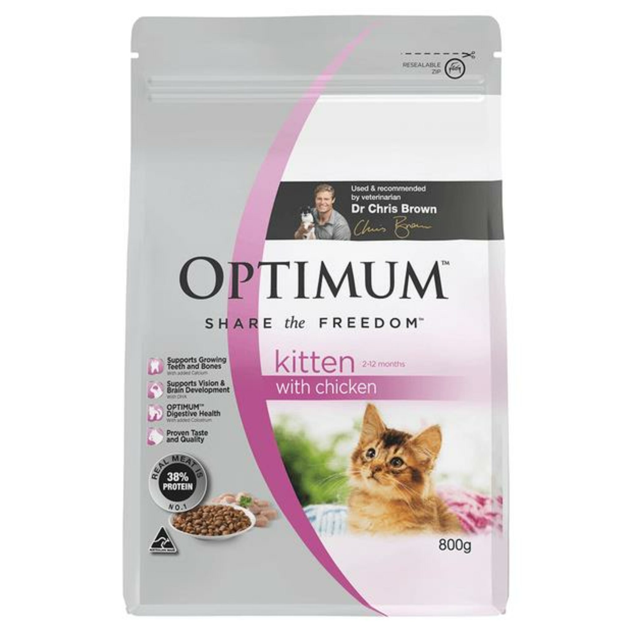 Optimum Kitten Dry Cat Food Chicken 2 X 800g Pet Food Reviews (Australia)