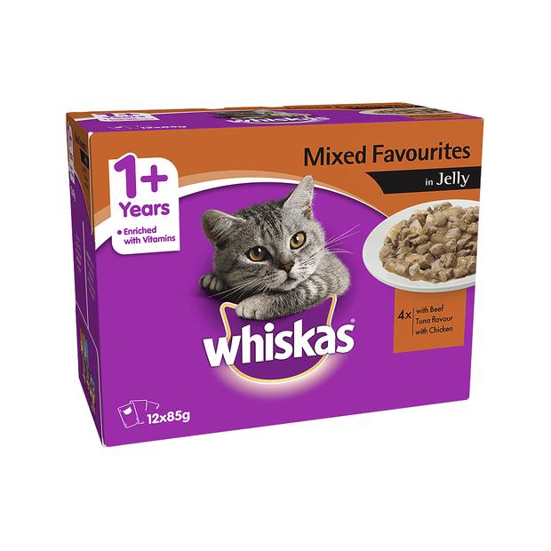 Whiskas Wet Cat Food Adult Mixed Favourites Jelly 24 X 85g Pet Food