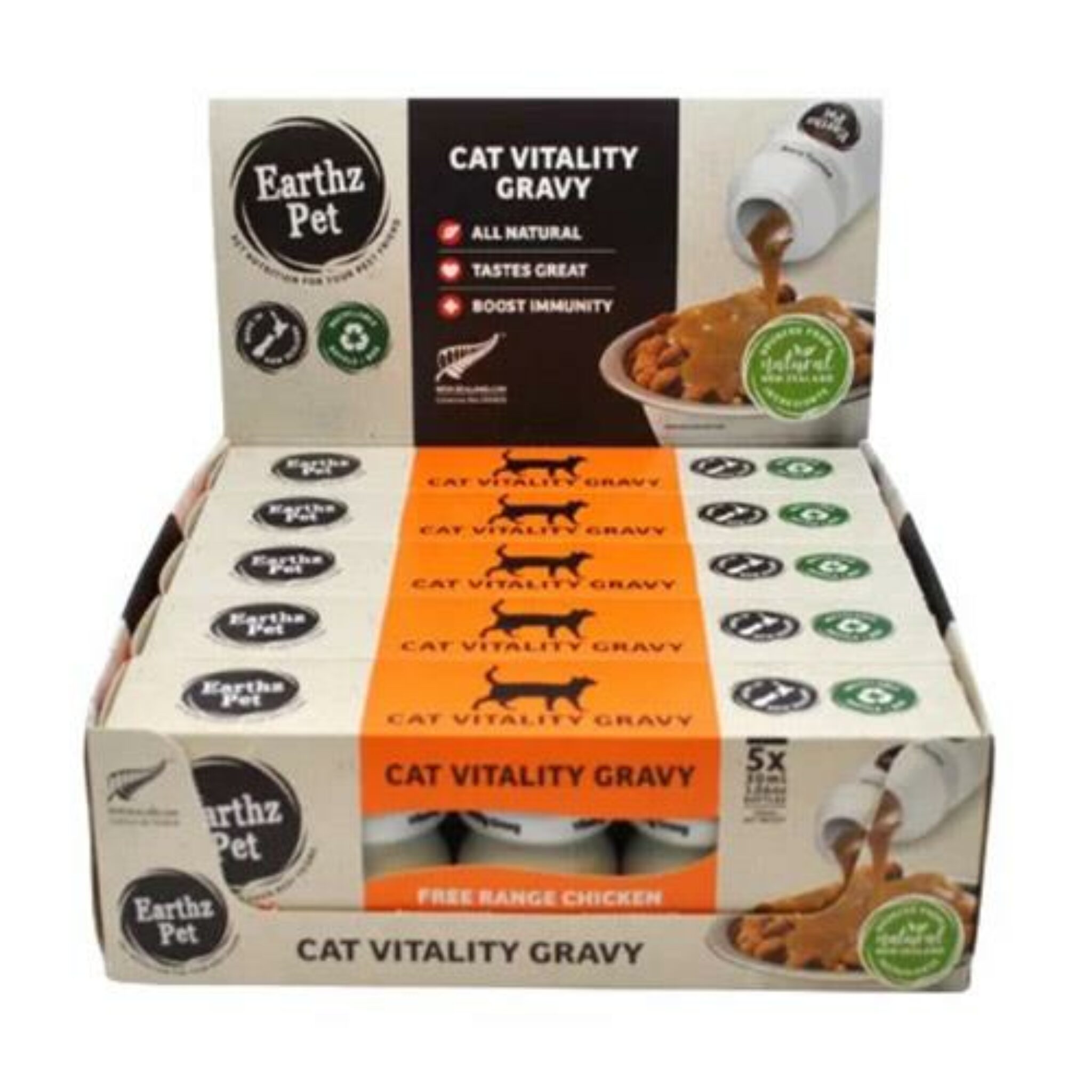 Earthz Pet Free Range Chicken Vitality Gravy For Cats 30ml 5 * 5 Pack Pet Food Reviews (Australia)