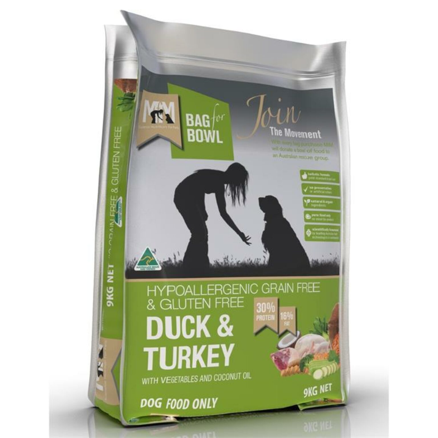 Meals for Mutts Gluten Free Duck & Turkey Dry Dog Food 9kg Pet Food