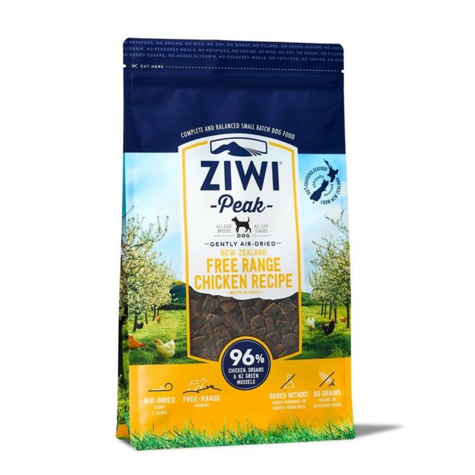 Ziwi Peak Air Dried Grain Free Dog Food 2.5kg Pouch Free Range