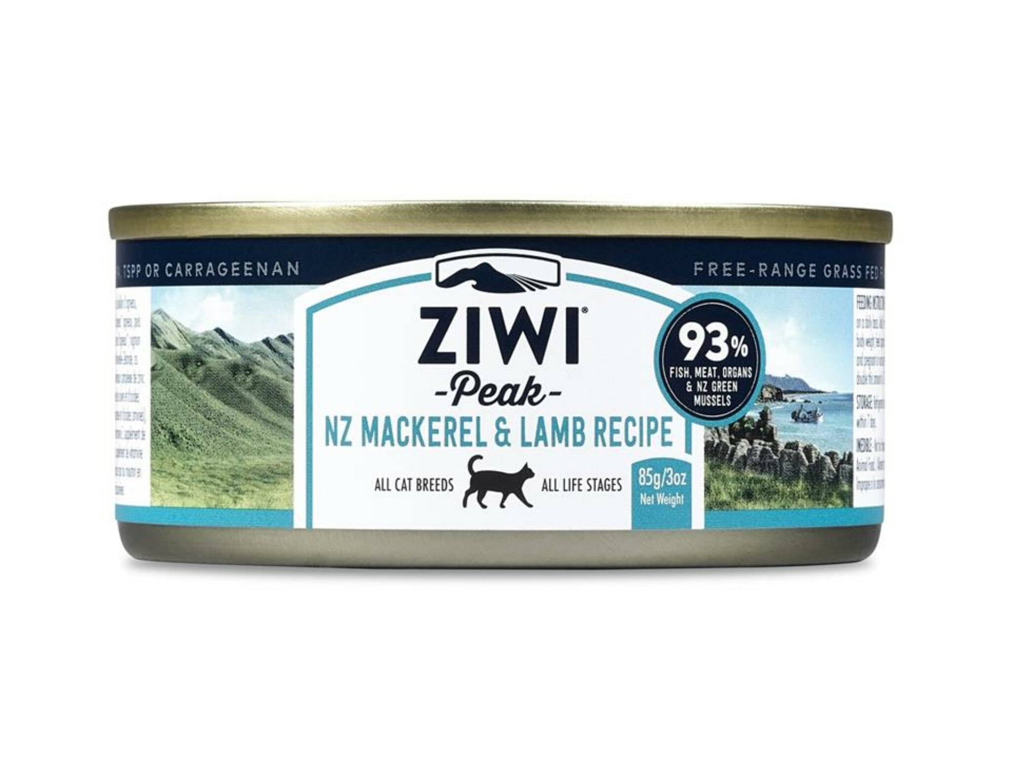 Ziwi Peak Moist Grain Free Cat Food Mackerel & Lamb 85g x 24 Cans