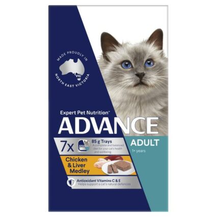 Advance Adult Chicken And Liver Medley Wet Cat Food Trays