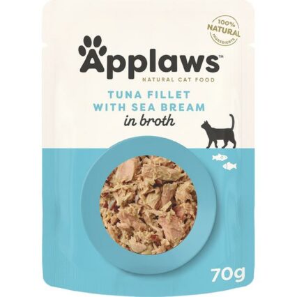 Applaws Wet Cat Food Adult Tuna Bream Broth Pouch