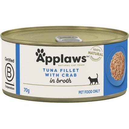 Applaws Wet Cat Food Adult Tuna Fillet With Crab Tin