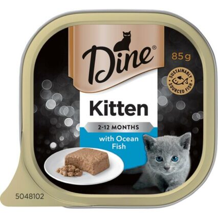 Dine Classic Collection Kitten With Ocean Fish Wet Cat Food Tray