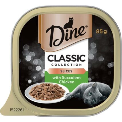 Dine Classic Collection Slices With Succulent Chicken Wet Cat Food Tray