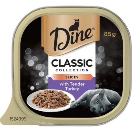 Dine Classic Collection Slices With Tender Turkey Wet Cat Food Tray