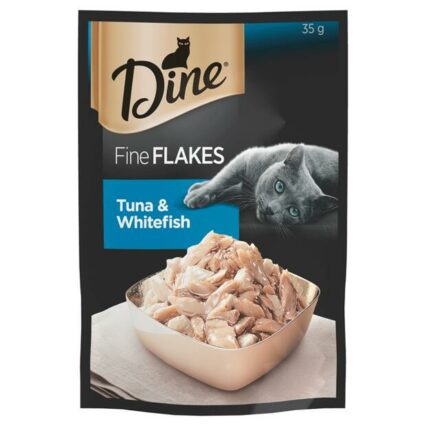 Dine Fine Flakes Tuna And Whitefish Wet Cat Food Pouch