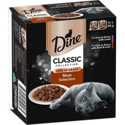 Dine Multipack Classic Collection Cuts In Gravy Beef Selection Wet Cat Food Tray