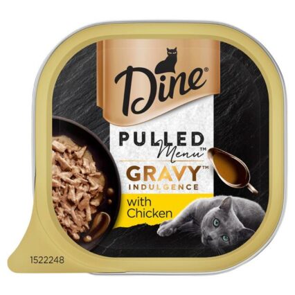 Dine Pulled Menu Gravy Indulgence With Chicken Wet Cat Food Tray