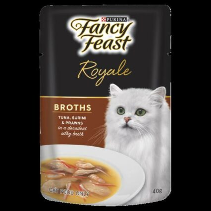 Fancy Feast Royale Broths Tuna Surimi And Prawns In A Decadent Silky Broth Wet Cat Food