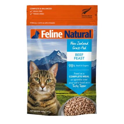 Feline Natural Grain Free Beef Flavour Freeze Dried Cat Food