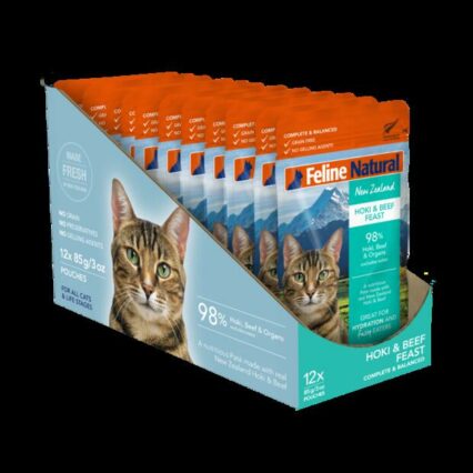 Feline Natural Hoki And Beef Grain Free Cat Food Pouches