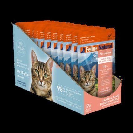 Feline Natural Lamb And Salmon Grain Free Cat Food Pouches