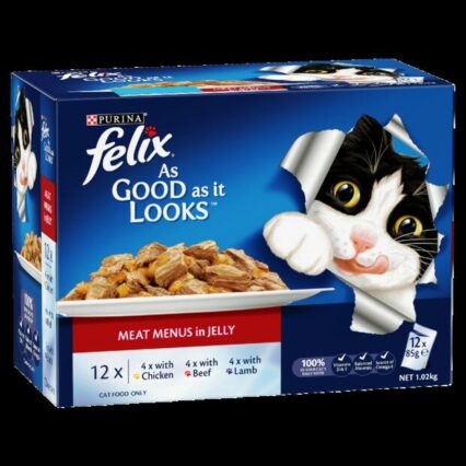 Felix Wet Cat Food Adult Meat Menus Pouches
