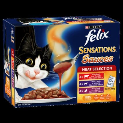 Felix Wet Cat Food Adult Sensations Sauces Meat Selection Pouches