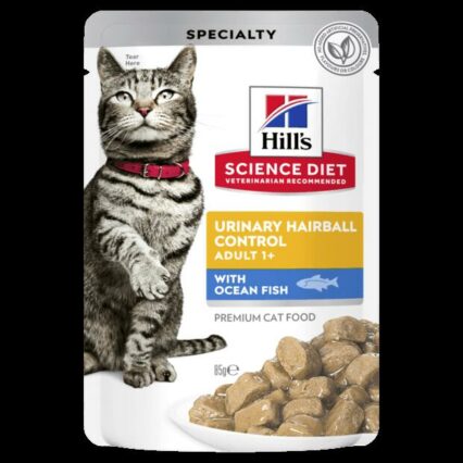 Hills Science Diet Adult Urinary Hairball Control Ocean Fish Cat Food Pouches