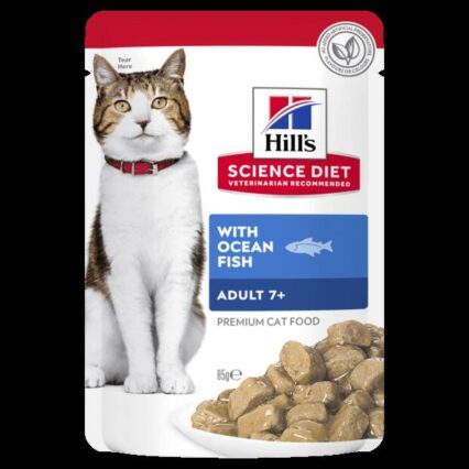 Hills Science Diet Senior 7 Plus Ocean Fish Cat Food Pouches