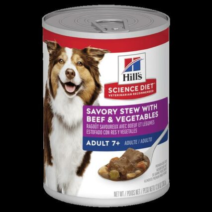Hills Science Diet Senior 7 Plus Savory Stew Beef And Vegetables Canned Dog Food