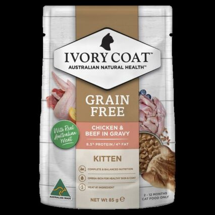 Ivory Coat Grain Free Kitten Chicken And Beef In Gravy Wet Cat Food