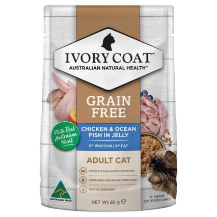 Ivory Coat Grain Free Wet Cat Food Adult Chicken Fish Jelly