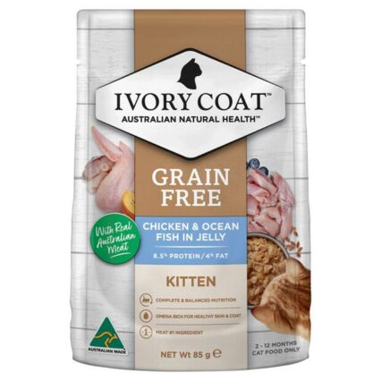 Ivory Coat Grain Free Wet Cat Food Kitten Chicken Fish Jelly