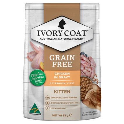 Ivory Coat Grain Free Wet Cat Food Kitten Chicken Gravy